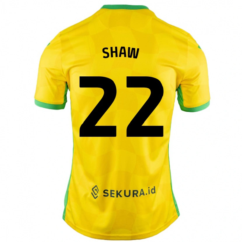 Danxen Enfant Maillot Shannon Shaw #22 Jaune Vert Tenues Domicile 2024/25 T-Shirt