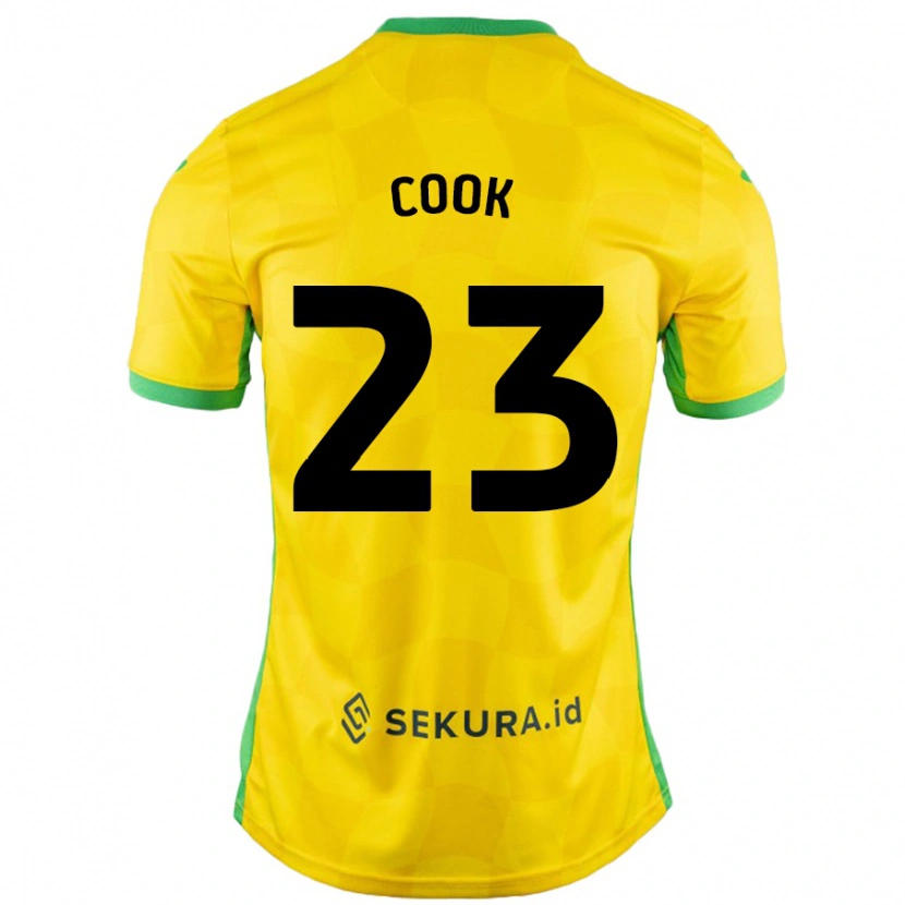 Danxen Enfant Maillot Olivia Cook #23 Jaune Vert Tenues Domicile 2024/25 T-Shirt