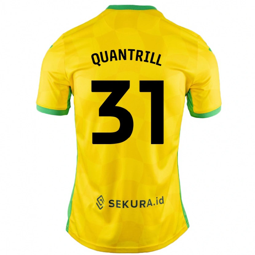 Danxen Enfant Maillot Sarah Quantrill #31 Jaune Vert Tenues Domicile 2024/25 T-Shirt