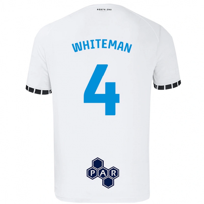 Danxen Enfant Maillot Ben Whiteman #4 Blanc Tenues Domicile 2024/25 T-Shirt