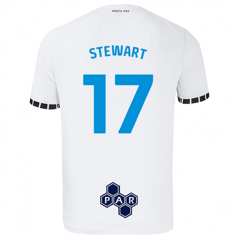 Danxen Enfant Maillot Layton Stewart #17 Blanc Tenues Domicile 2024/25 T-Shirt