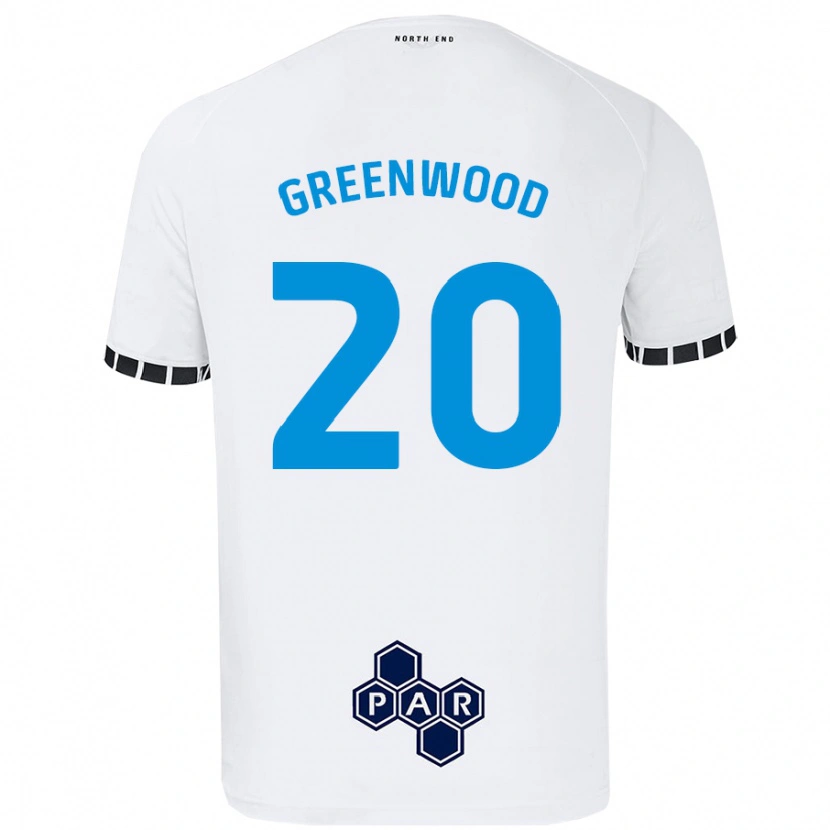 Danxen Enfant Maillot Sam Greenwood #20 Blanc Tenues Domicile 2024/25 T-Shirt