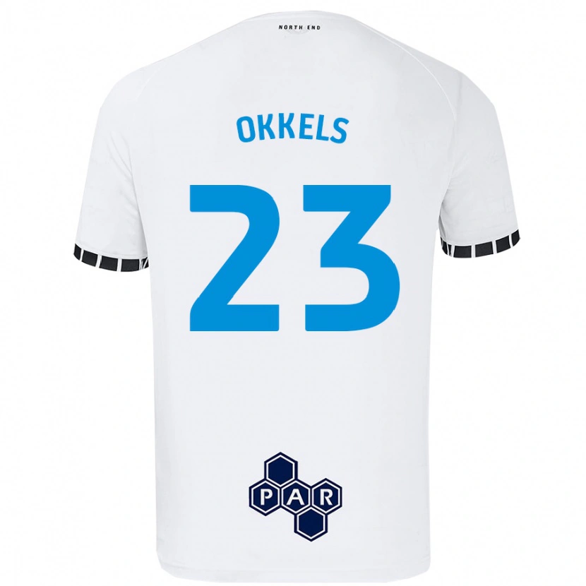 Danxen Enfant Maillot Jeppe Okkels #23 Blanc Tenues Domicile 2024/25 T-Shirt