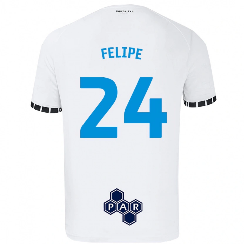 Danxen Enfant Maillot Felipe #24 Blanc Tenues Domicile 2024/25 T-Shirt