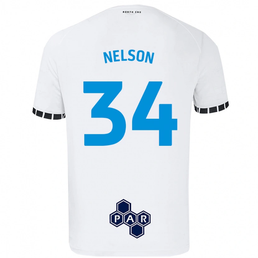 Danxen Enfant Maillot Kitt Nelson #34 Blanc Tenues Domicile 2024/25 T-Shirt