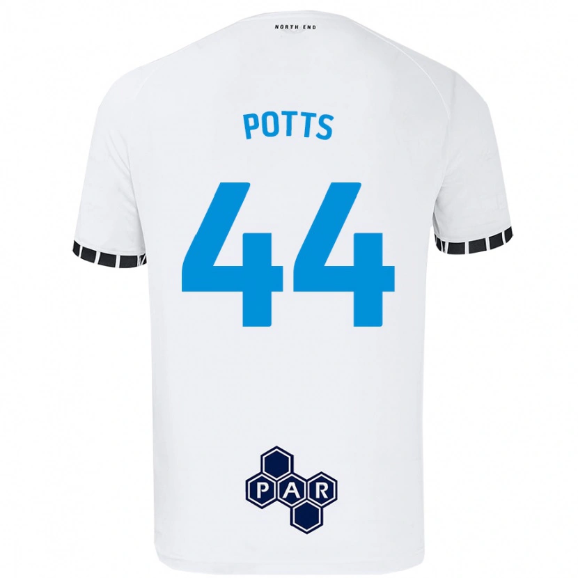 Danxen Enfant Maillot Brad Potts #44 Blanc Tenues Domicile 2024/25 T-Shirt