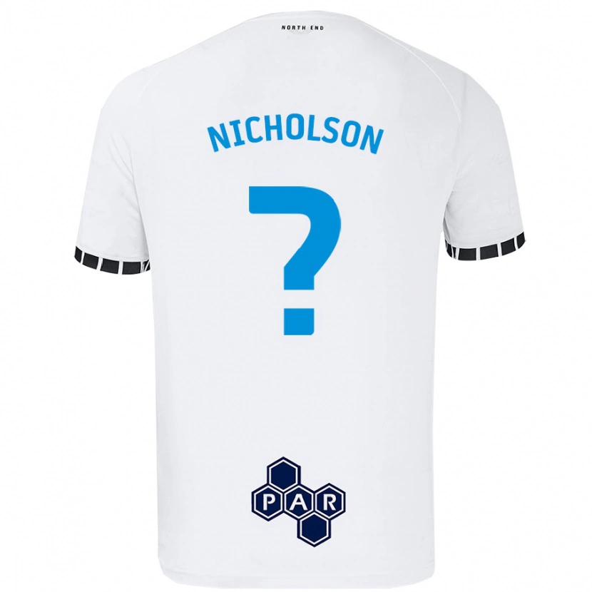 Danxen Enfant Maillot Joseph Nicholson #0 Blanc Tenues Domicile 2024/25 T-Shirt