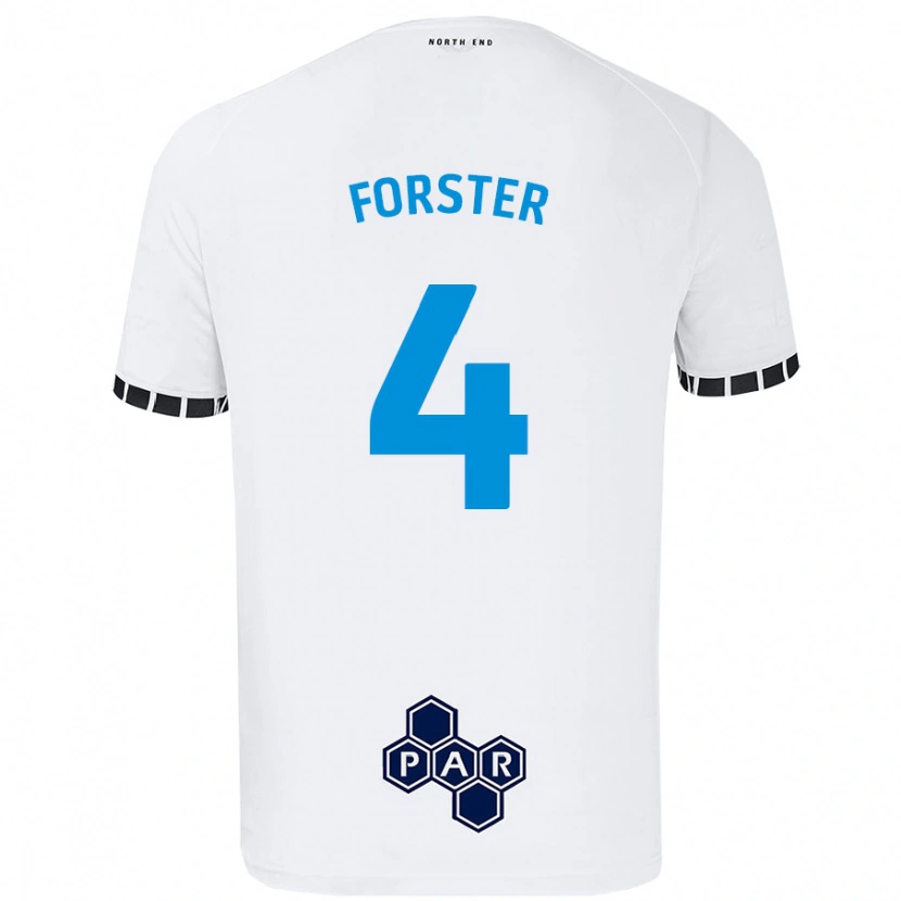 Danxen Enfant Maillot Hannah Forster #4 Blanc Tenues Domicile 2024/25 T-Shirt