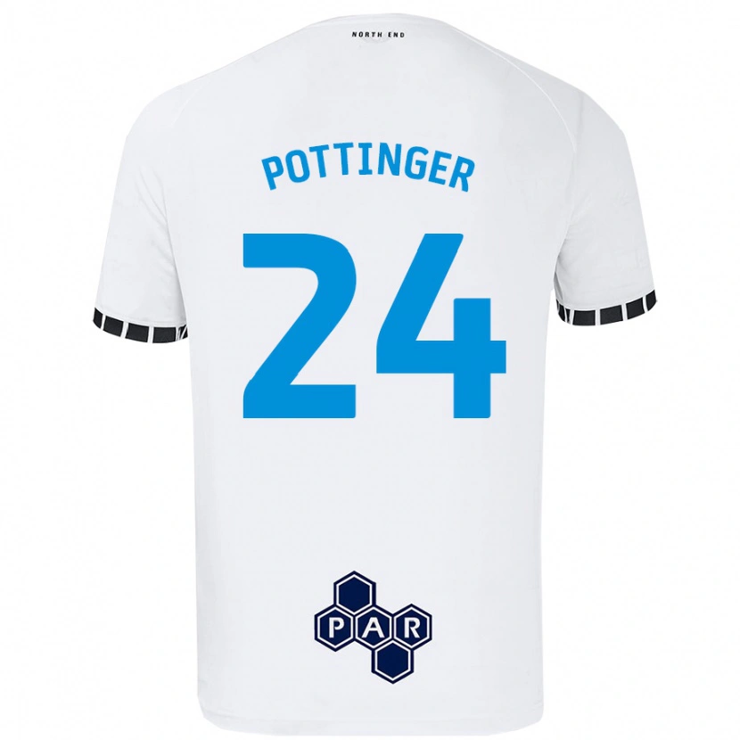 Danxen Enfant Maillot Kaya Pottinger #24 Blanc Tenues Domicile 2024/25 T-Shirt