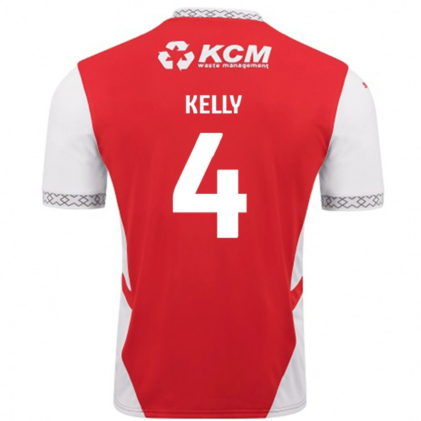 Danxen Enfant Maillot Liam Kelly #4 Rouge Blanc Tenues Domicile 2024/25 T-Shirt