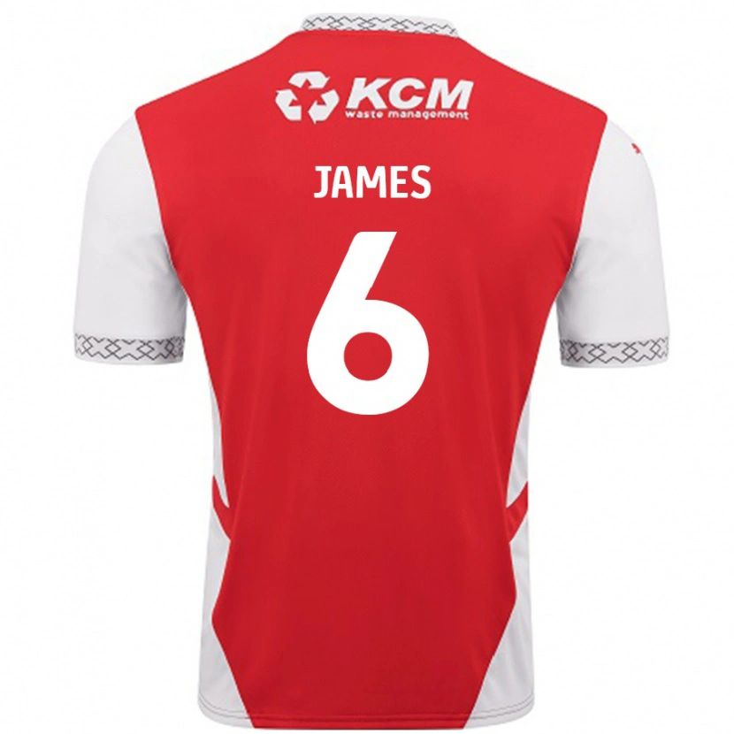 Danxen Enfant Maillot Reece James #6 Rouge Blanc Tenues Domicile 2024/25 T-Shirt