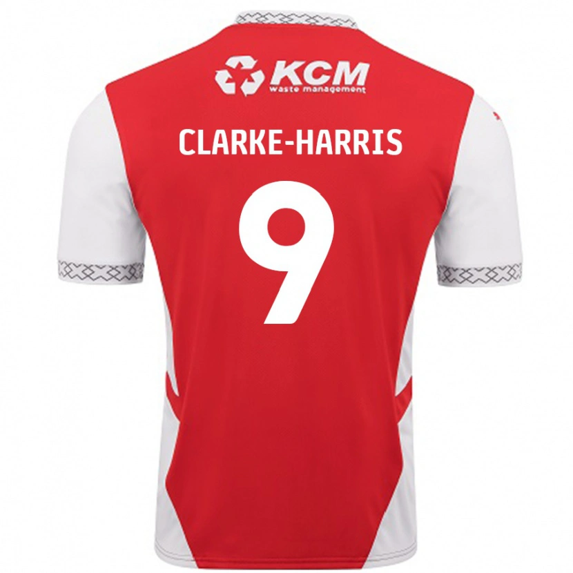 Danxen Enfant Maillot Jonson Clarke-Harris #9 Rouge Blanc Tenues Domicile 2024/25 T-Shirt