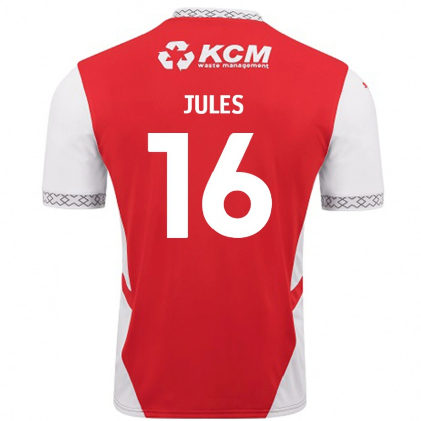 Danxen Enfant Maillot Zak Jules #16 Rouge Blanc Tenues Domicile 2024/25 T-Shirt