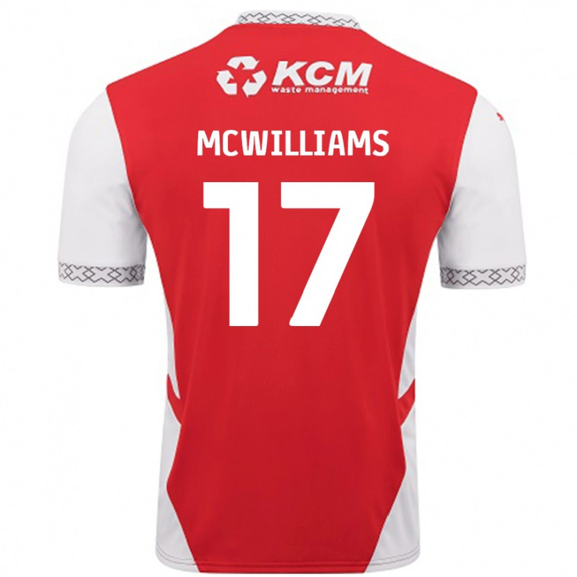 Danxen Enfant Maillot Shaun Mcwilliams #17 Rouge Blanc Tenues Domicile 2024/25 T-Shirt