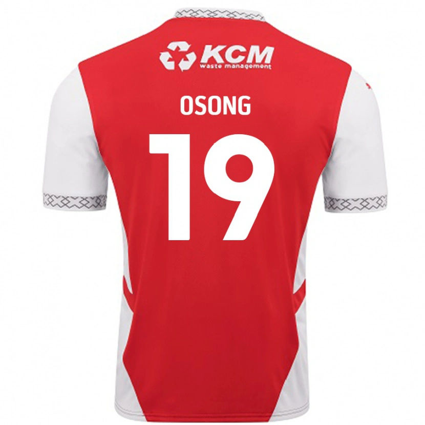 Danxen Enfant Maillot Detlef Esapa Osong #19 Rouge Blanc Tenues Domicile 2024/25 T-Shirt