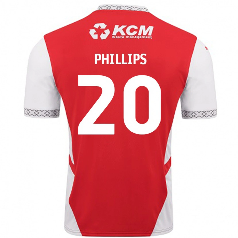 Danxen Enfant Maillot Dillon Phillips #20 Rouge Blanc Tenues Domicile 2024/25 T-Shirt