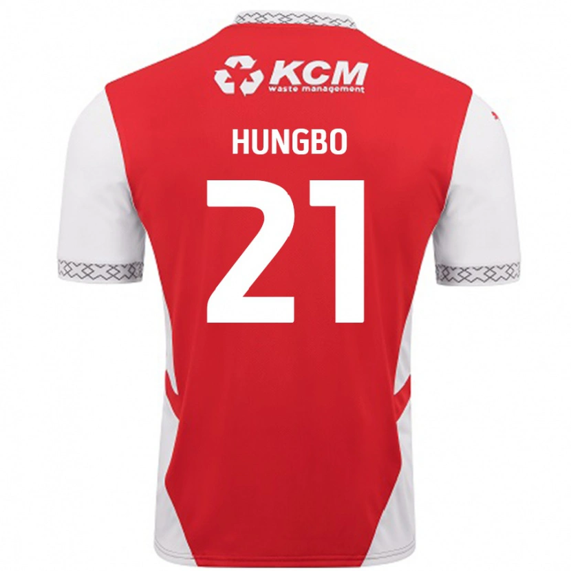 Danxen Enfant Maillot Joseph Hungbo #21 Rouge Blanc Tenues Domicile 2024/25 T-Shirt