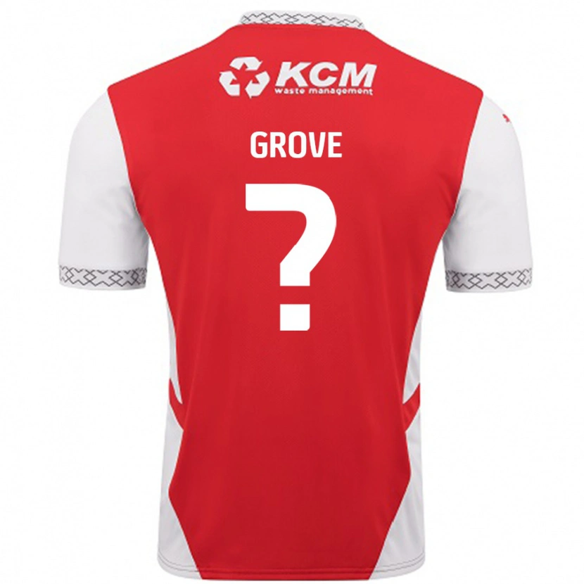 Danxen Enfant Maillot Rylee Grove #0 Rouge Blanc Tenues Domicile 2024/25 T-Shirt