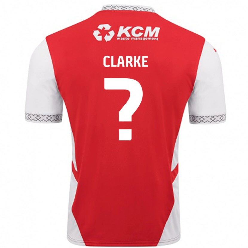 Danxen Enfant Maillot James Clarke #0 Rouge Blanc Tenues Domicile 2024/25 T-Shirt