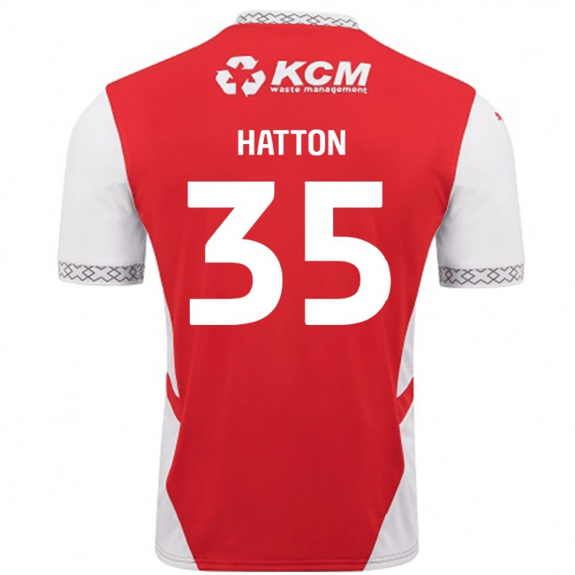 Danxen Enfant Maillot Ben Hatton #35 Rouge Blanc Tenues Domicile 2024/25 T-Shirt