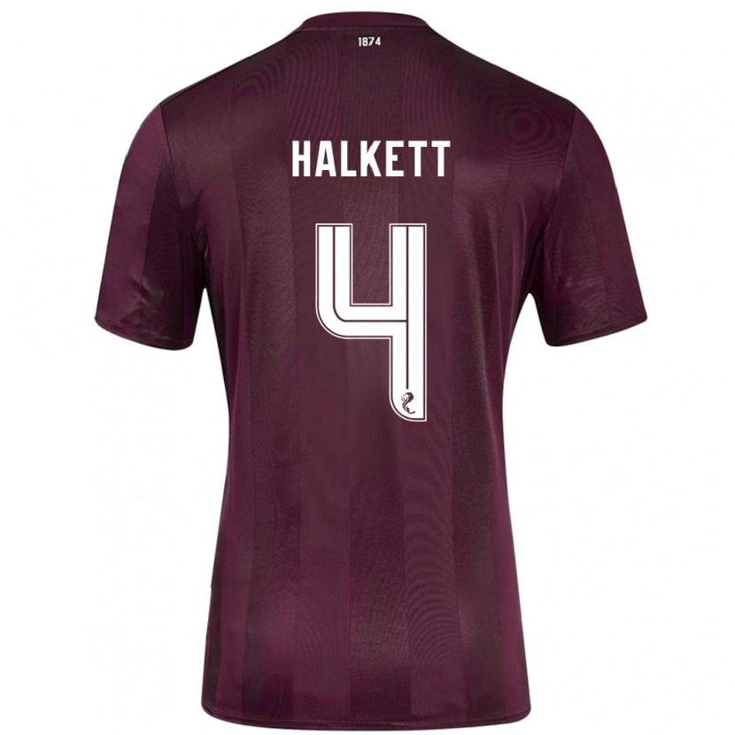 Danxen Enfant Maillot Craig Halkett #4 Bordeaux Tenues Domicile 2024/25 T-Shirt