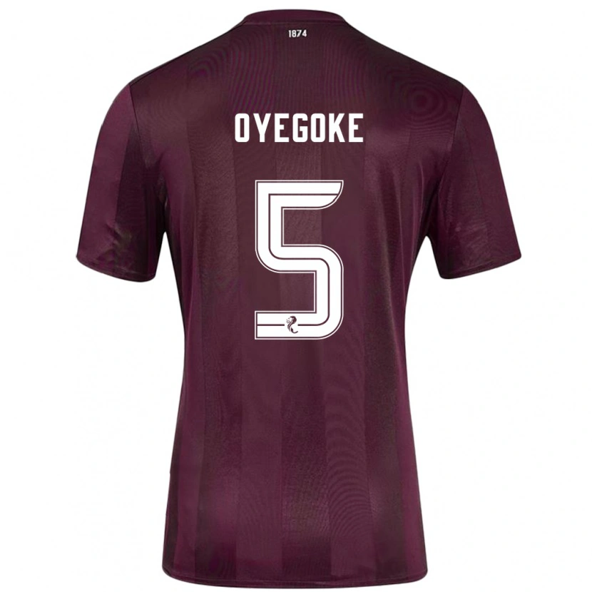 Danxen Enfant Maillot Daniel Oyegoke #5 Bordeaux Tenues Domicile 2024/25 T-Shirt