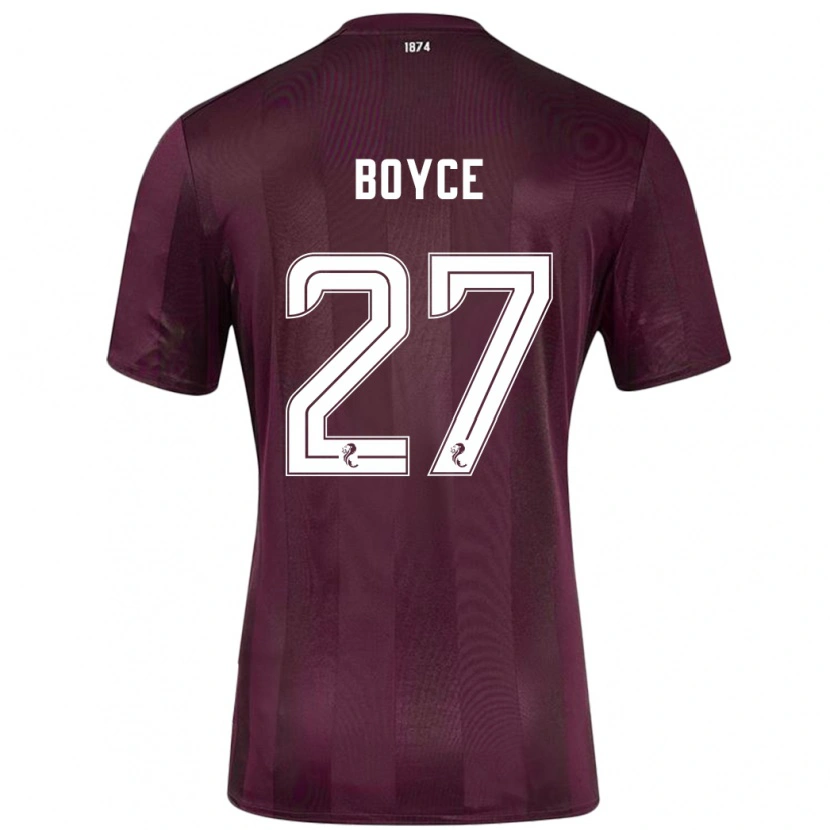 Danxen Enfant Maillot Liam Boyce #27 Bordeaux Tenues Domicile 2024/25 T-Shirt