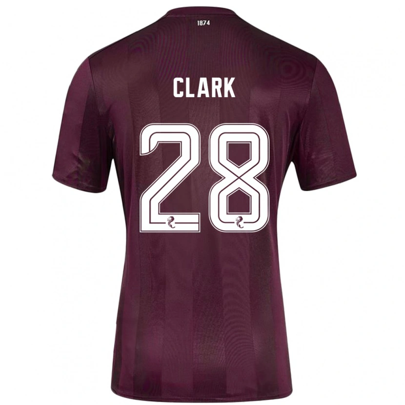 Danxen Enfant Maillot Zander Clark #28 Bordeaux Tenues Domicile 2024/25 T-Shirt