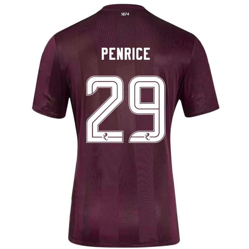 Danxen Enfant Maillot James Penrice #29 Bordeaux Tenues Domicile 2024/25 T-Shirt