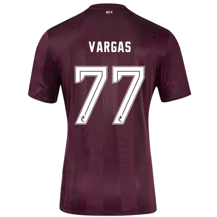 Danxen Enfant Maillot Kenneth Vargas #77 Bordeaux Tenues Domicile 2024/25 T-Shirt