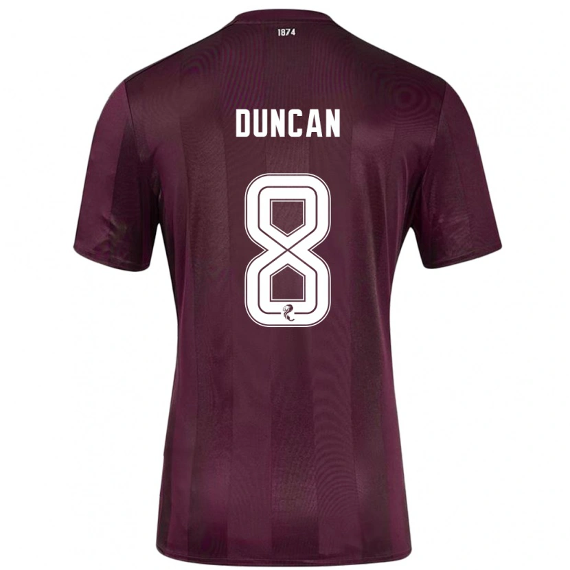 Danxen Enfant Maillot Ryan Duncan #8 Bordeaux Tenues Domicile 2024/25 T-Shirt