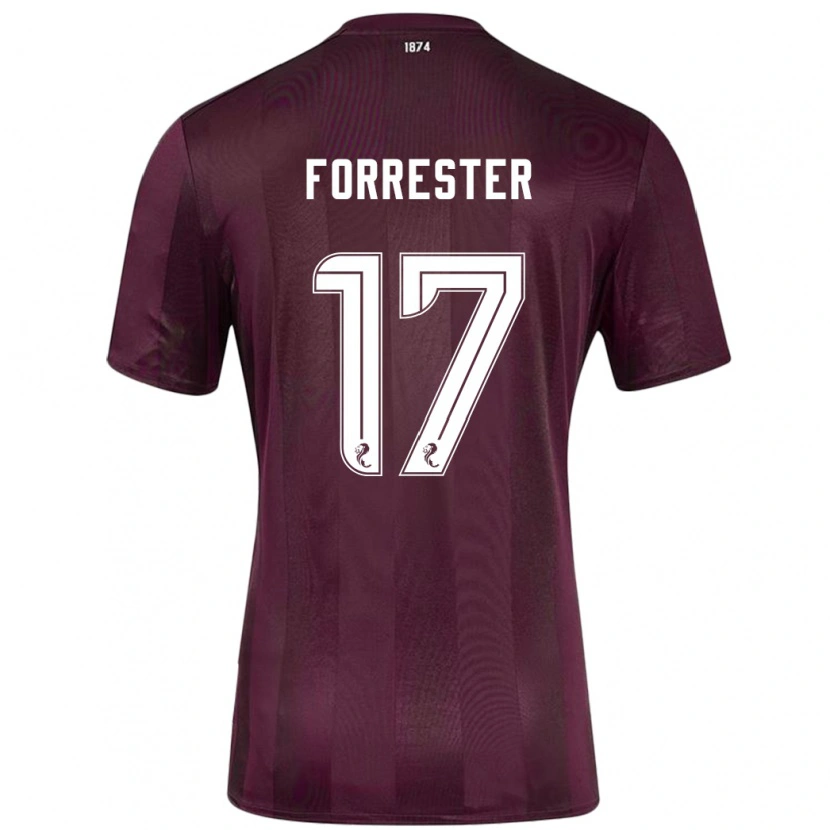 Danxen Enfant Maillot Adam Forrester #17 Bordeaux Tenues Domicile 2024/25 T-Shirt