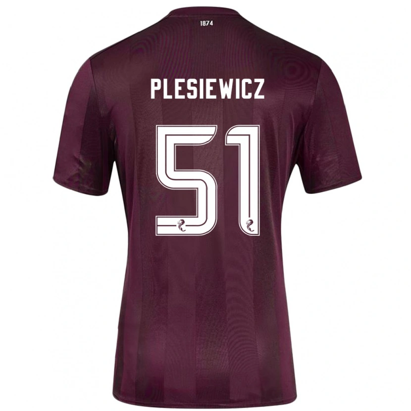 Danxen Enfant Maillot Szymon Plesiewicz #51 Bordeaux Tenues Domicile 2024/25 T-Shirt