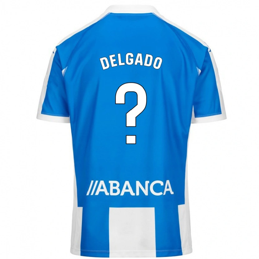 Danxen Enfant Maillot Álex Delgado #0 Bleu Blanc Tenues Domicile 2024/25 T-Shirt