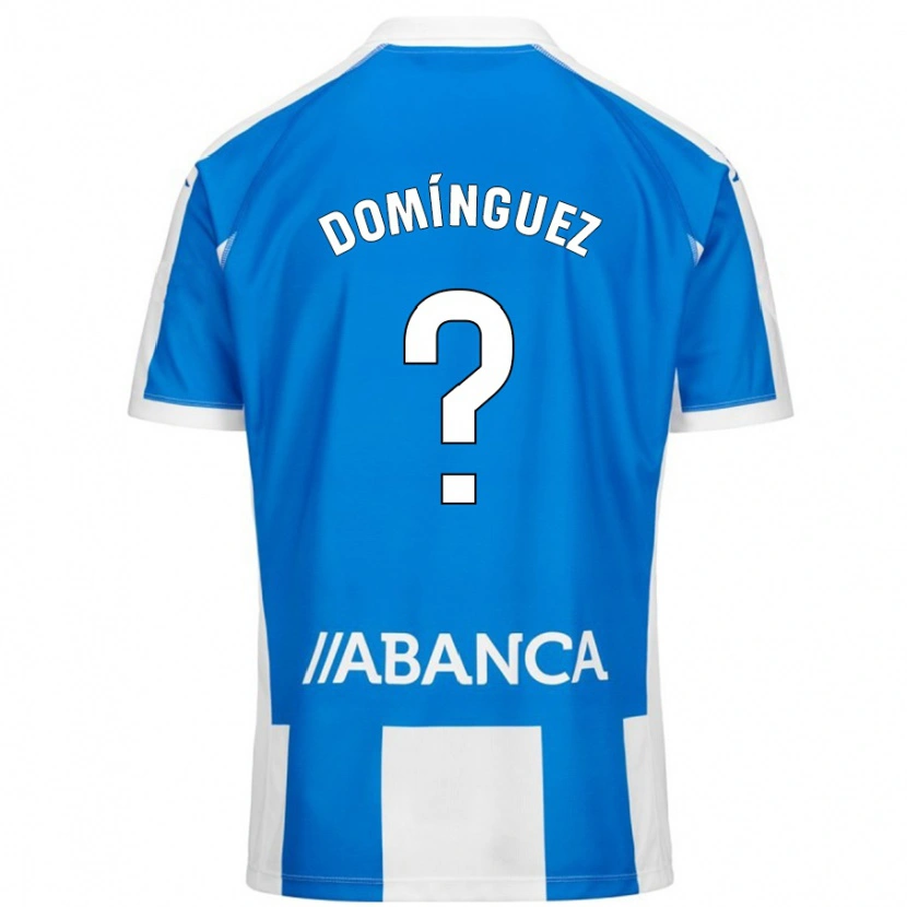 Danxen Enfant Maillot David Domínguez #0 Bleu Blanc Tenues Domicile 2024/25 T-Shirt