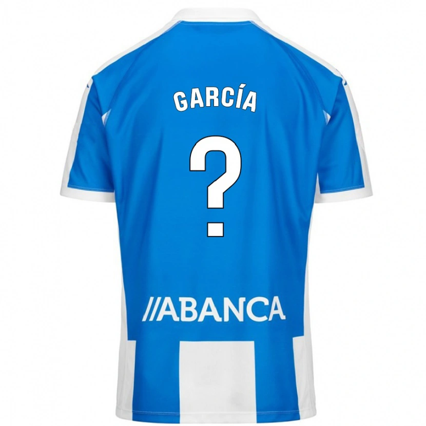 Danxen Enfant Maillot Pablo García #0 Bleu Blanc Tenues Domicile 2024/25 T-Shirt