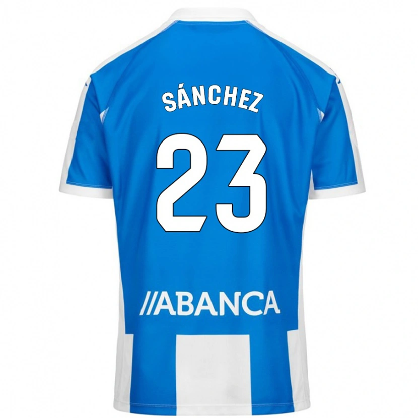 Danxen Enfant Maillot Kevin Sánchez #23 Bleu Blanc Tenues Domicile 2024/25 T-Shirt