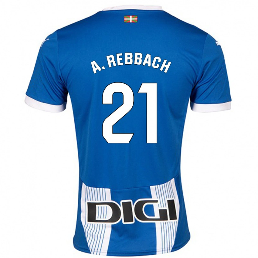 Danxen Enfant Maillot Abde Rebbach #21 Bleu Tenues Domicile 2024/25 T-Shirt