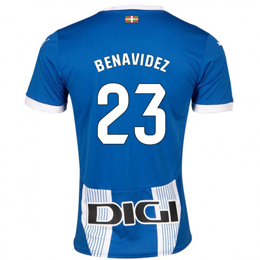 Danxen Enfant Maillot Carlos Benavidez #23 Bleu Tenues Domicile 2024/25 T-Shirt