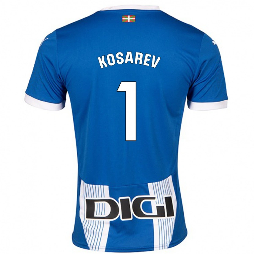 Danxen Enfant Maillot Oleksandr Kosarev #1 Bleu Tenues Domicile 2024/25 T-Shirt