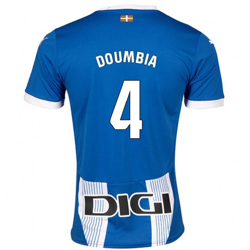 Danxen Enfant Maillot Daouda Doumbia #4 Bleu Tenues Domicile 2024/25 T-Shirt