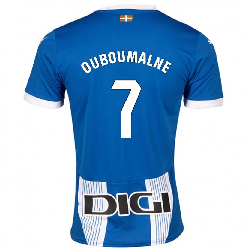 Danxen Enfant Maillot Ibra Ouboumalne #7 Bleu Tenues Domicile 2024/25 T-Shirt