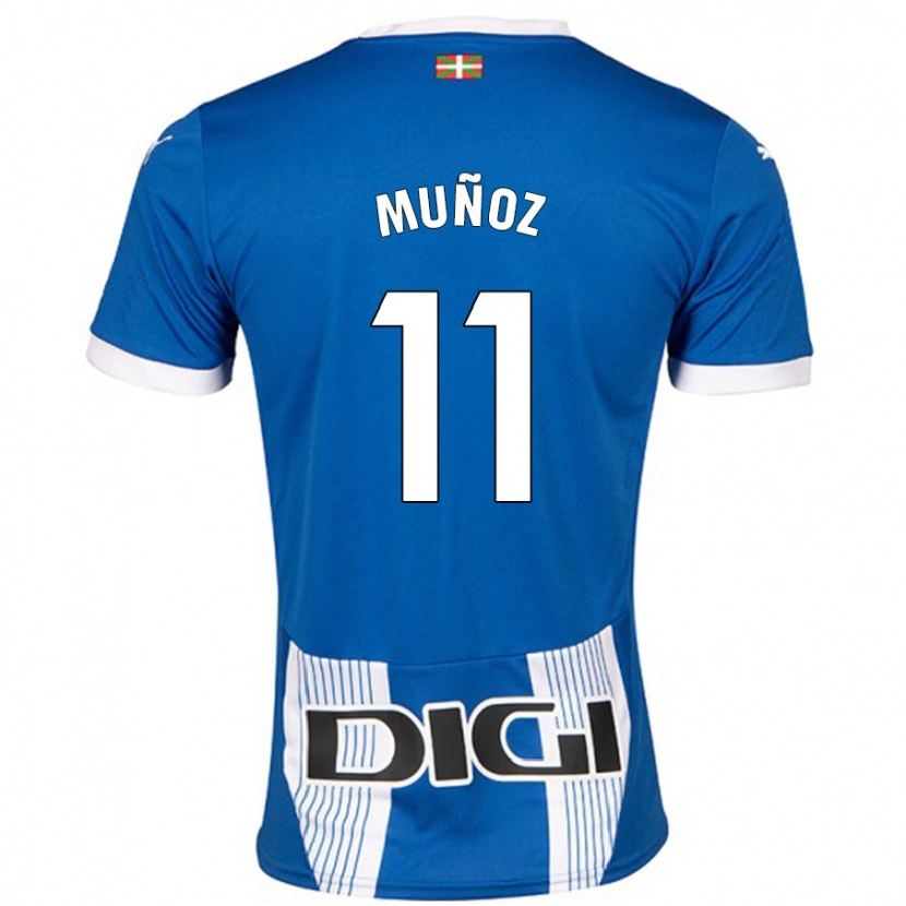 Danxen Enfant Maillot Egoitz Muñoz #11 Bleu Tenues Domicile 2024/25 T-Shirt