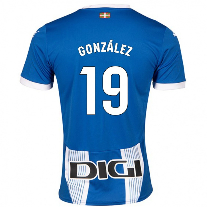 Danxen Enfant Maillot Aimar González #19 Bleu Tenues Domicile 2024/25 T-Shirt