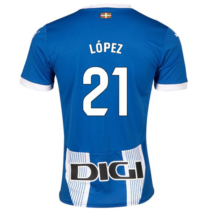 Danxen Enfant Maillot Juanma López #21 Bleu Tenues Domicile 2024/25 T-Shirt