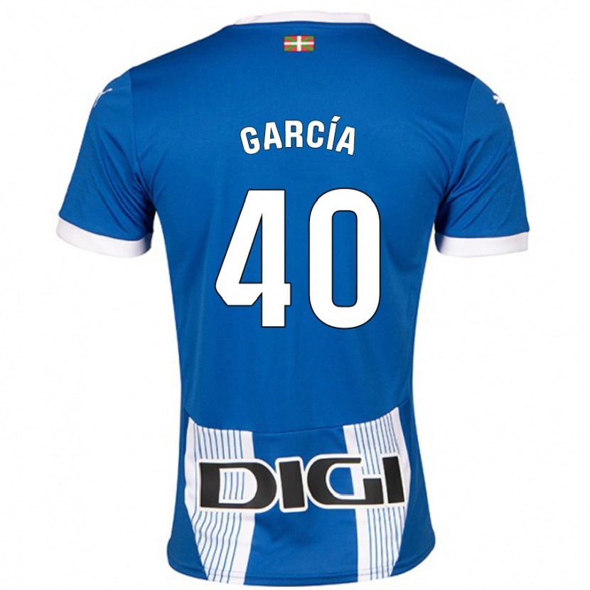 Danxen Enfant Maillot Álvaro García #40 Bleu Tenues Domicile 2024/25 T-Shirt