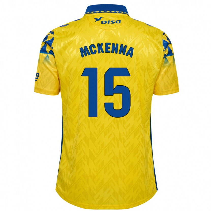 Danxen Enfant Maillot Scott Mckenna #15 Jaune Bleu Tenues Domicile 2024/25 T-Shirt