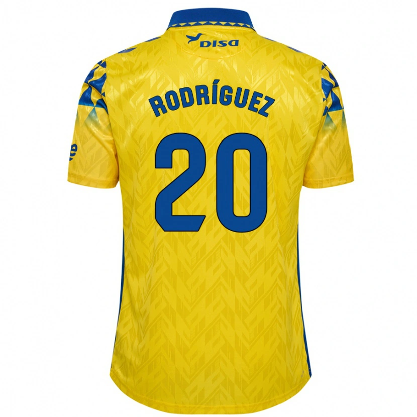 Danxen Enfant Maillot Kirian Rodríguez #20 Jaune Bleu Tenues Domicile 2024/25 T-Shirt