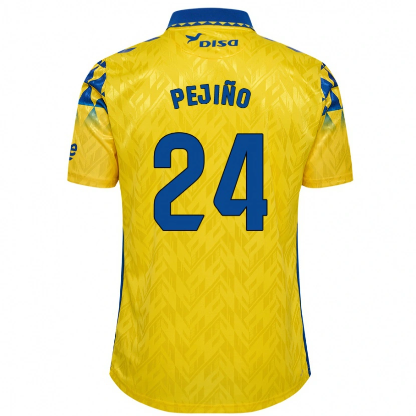 Danxen Enfant Maillot Pejiño #24 Jaune Bleu Tenues Domicile 2024/25 T-Shirt