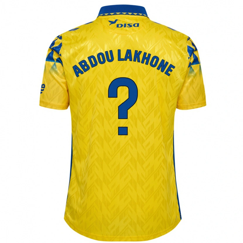 Danxen Enfant Maillot Pape Abdou Lakhone #0 Jaune Bleu Tenues Domicile 2024/25 T-Shirt